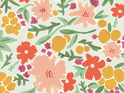Brushed Flora brush concept draw floral flower illusttration paint painted pattern spring summer