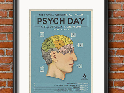 Psych Day brick wall frame poster psychology