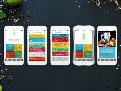 Drink App app booze cocktails drinks food iphone mobile ux design