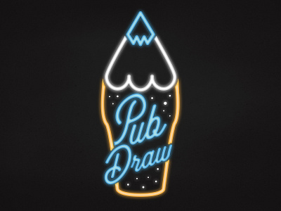 Pub Draw Logo art beer critical role drawing illustraor neon photoshop