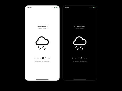 Mono Weather iOS app app design clean design ios ios app minimalist mobile weather weather app weather ui