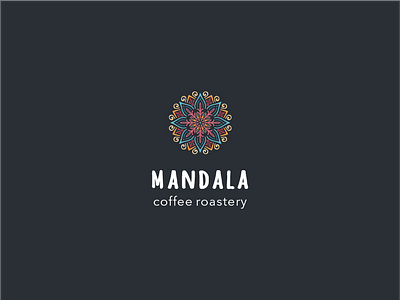 Mandala Coffee Roastery Logo brand branding cofee coffee shop colorful design illustration logo mandala roastery