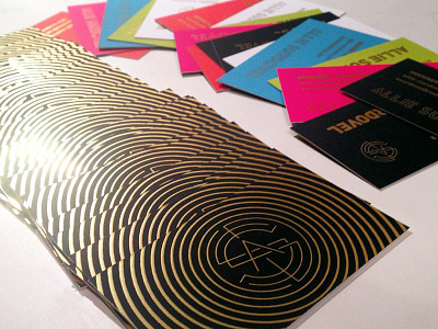 Allie Surdovel Personal Branding / Business Cards artist branding business cards design gold foil graphic design line logo design