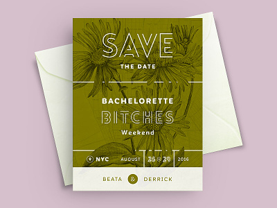 Bachelorette NYC Weekend Save the Date Invite Card! 
