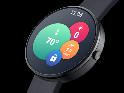 Home Automation Watch OS android app bubble color depth design home automation material os ui watch
