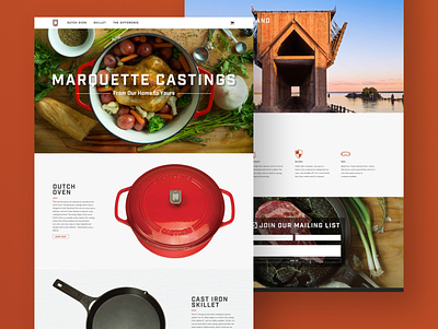 MC website layout cast iron cooking design e commerce layout shopify web web design