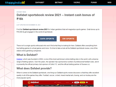 Dafabet sportsbook review 2021 – Instant cash bonus of ₹16k happyindia88