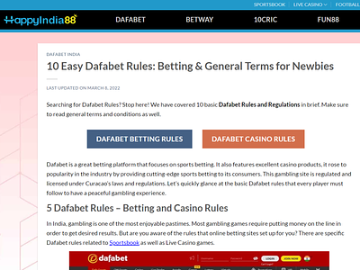 10 Easy Dafabet Rules: Betting & General Terms for Newbies dafabet dafabetindia dafabetrules dafabetrulesandregulations happyindia88