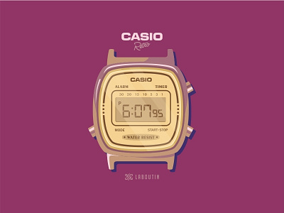 Casio retro gold coreldraw gold graphic illustration retro vector watch