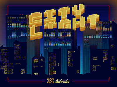 City Light graphic illustration pixel vector