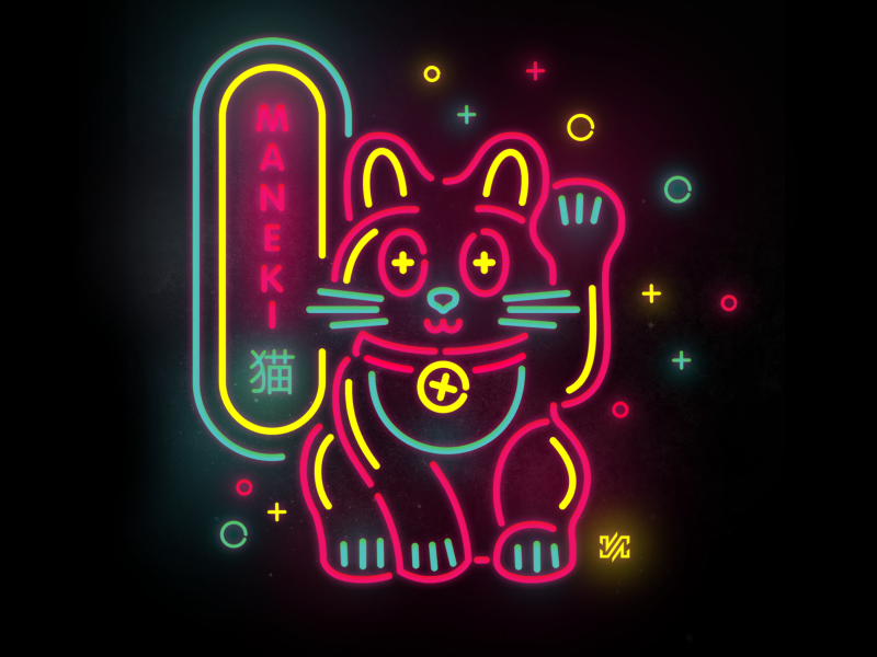 Maneki Neko 猫 Neon By Anh Ninh Vu On Dribbble