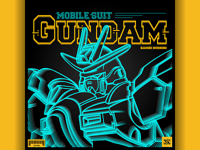 Kamiki Burning Gundam art future gundam illustration neon robo technology vector