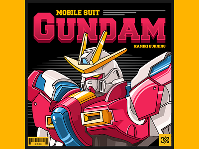 Kamiki Burning Gundam art future gundam illustration neon robot technology vector