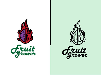 Dragon fruit grower logo branding design graphic design illustration logo portrait typography
