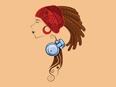 Dread Girl art digital drawing dreadlocks illustration music pop rasta reggae tattoo trendy vector