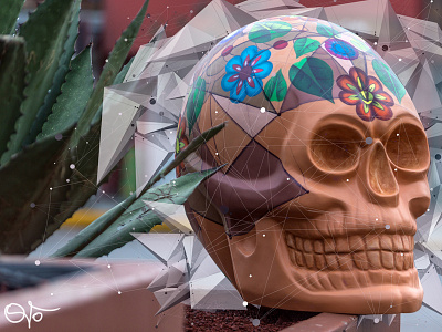 Skull Parade 2015 abstract art catrina contest flowers geometric illustration leafs low poly mexico painting skull