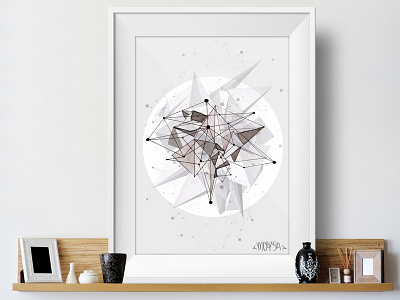 The Abstract Paradox abstract art drawing geometric geometry illustration low poly mexico mixed media mockup print
