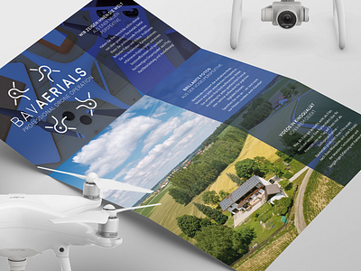 Bavaerials - TriFold Landscape Brochure blue brochure drone drones flyer fold freelancer tri