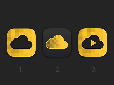 Cloud File/Video App Icon app black cloud dark files icon ios video yellow