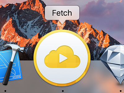 Fetch for Mac Icon cloud dock icon mac media player sketch yellow