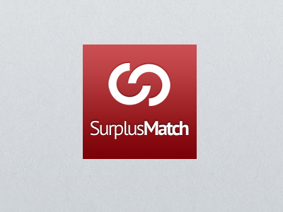 SuplusMatch Logo builders design exchange logo red