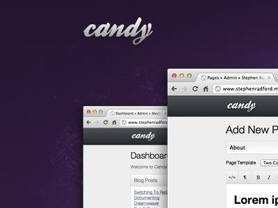 Candy candy cms design purple site