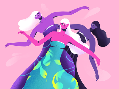 C位出道 dance girl illustration purple