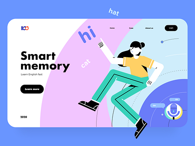 Smart memory girl illustration learning web