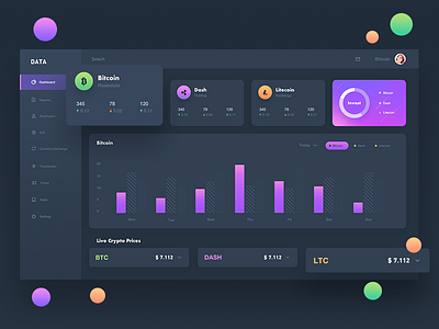 Dashboard11 analytics coin currency dashboard data design ico interface stats token ui