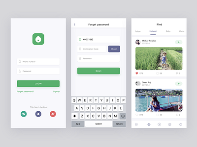 Login app baby green login ui