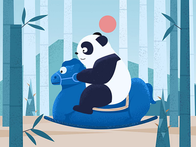 Panda animation bamboo illustration panda trojan horse