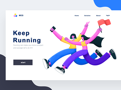 Keep Running character illustration web