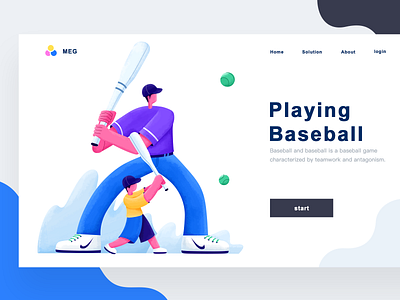 Playing Baseball baseball boy illustration sport web