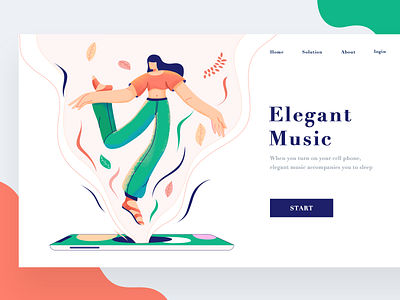 Elegant Music girl illustration web