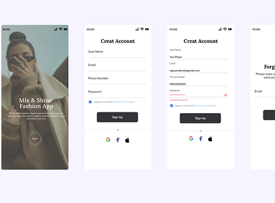 Sign-up Mobile App design ui