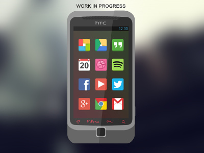 Flat HTC Desire Z android flat google icon minimal minimalistic phone simple simplistic wip
