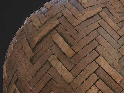 Herringbone Brick Pattern 3d bricks pattern procedural texture
