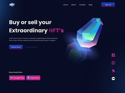 NFT's Landing Page bitcoin crypto nfts nfts landing page ui design