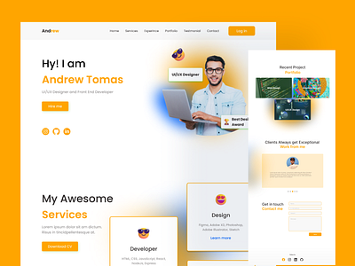 Portfolio Landing page landing page landing page design portfolio ui design web ui design