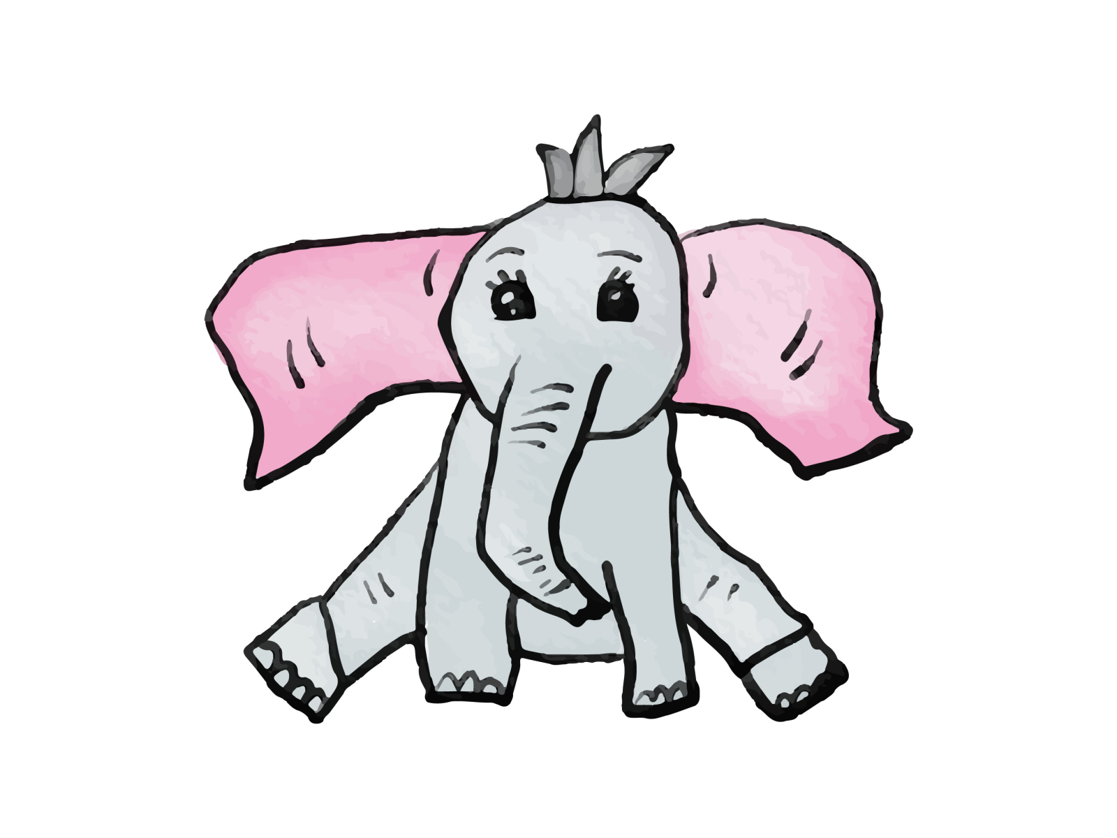 Baby Elephant Watercolor Vector by Harunur Rashid on Dribbble