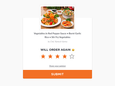 The feedback card card design feedback food hyperlocal rating review ui