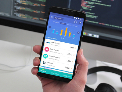 Personal Expenses - Mobile app android card dashboard expense finance fintech mobile personal tacker timeline