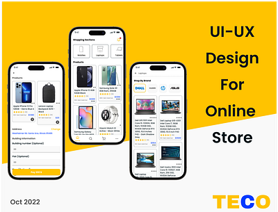 TECO | Online Store App UI Design | 2022 2022 app design logo mobile online page store teco ui ux