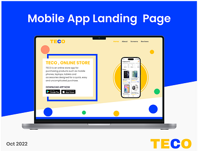 TECO | Mobile App Landing Page | 2022 2022 app landing mobile page teco ui website