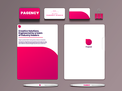 Proposal and Business Cards business card gradient logo mockup pagency proposal