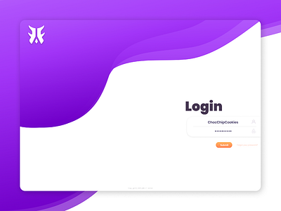 Login Screen v2.0 flinch bet gradient login box login page minimal purple ui wave web app white