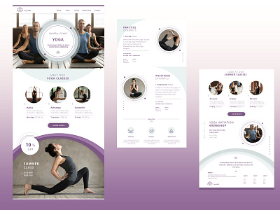 Yoga branding design graphic design landing page ui