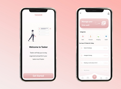 Tasker App app app design graphic design illustration mobile app ui