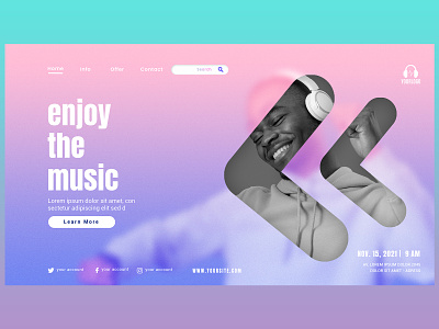 Music WebPage graphic design landing page ui