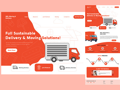 Moving & Delivery Service Landing Page delivery service design graphic design landing page moving and delivery moving service ui ui ux
